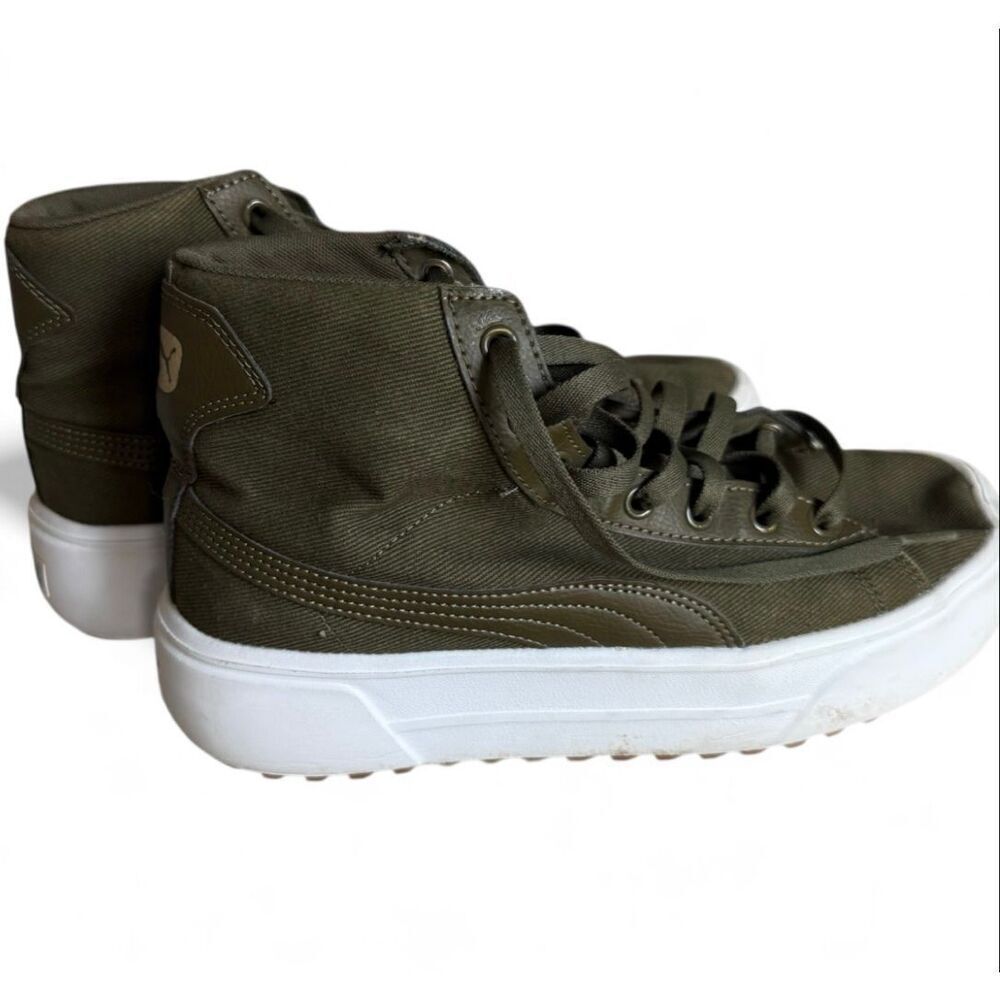 Womens Puma Kaia Mid CV Olive High Forest Sneakers - 384108-03 - Sz 10